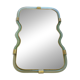 Contemporary Wave Mirror in Green and Gold "Torchon" Torciglione Murano Sty