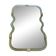 Contemporary Wave Mirror in Green and Gold "Torchon" Torciglione Murano Sty