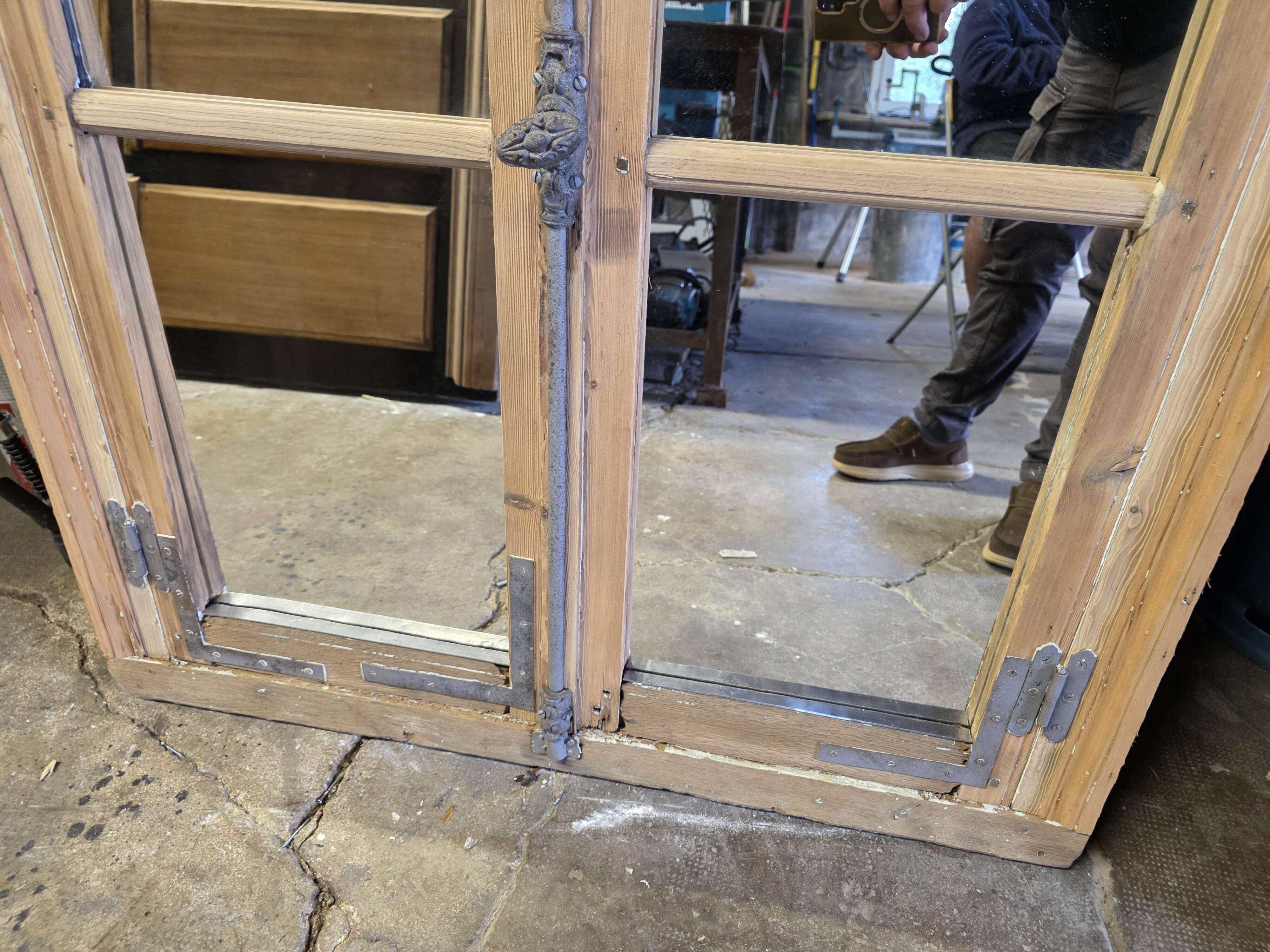 Pine window mirror from the 19th century.