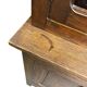 XL vintage display cabinet in wood, very tall, with embossed glass.