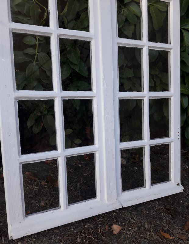 Old oak window H96.9xL81cm small panes