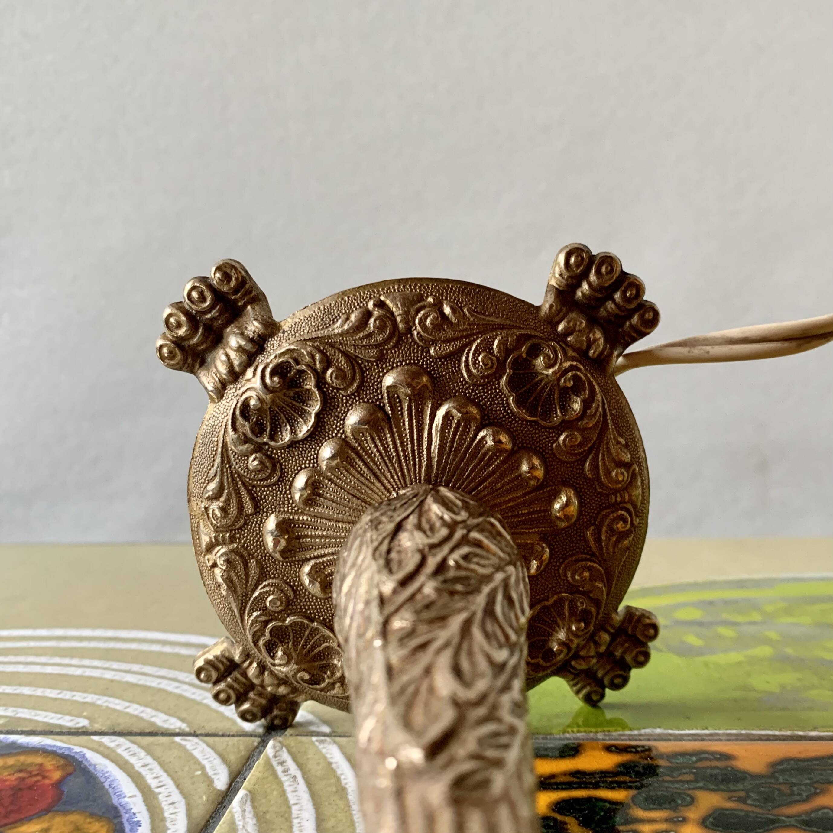 Pair of brass lamp bases - mid-century.