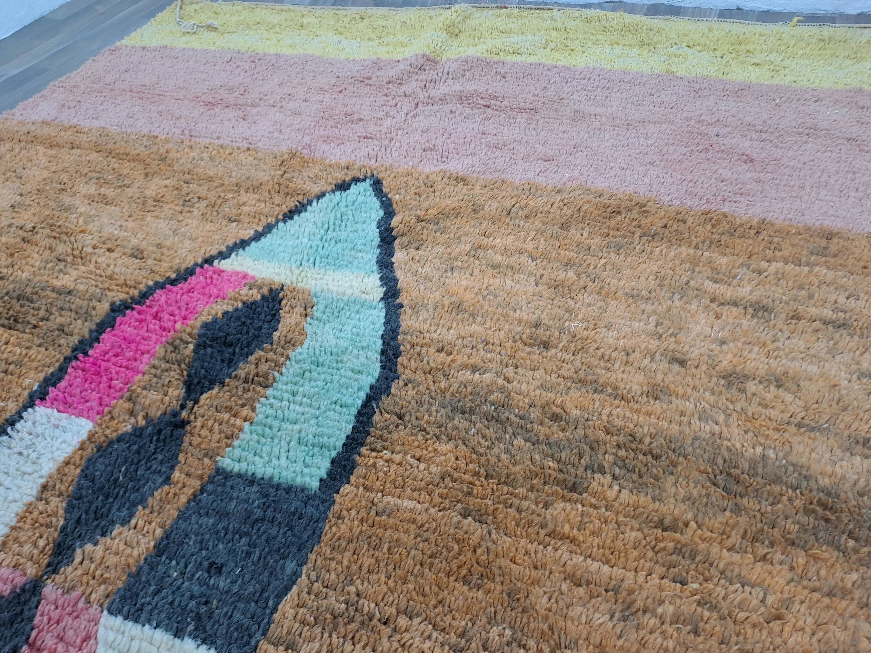 Traditional Berber rug in natural wool 3x2 m