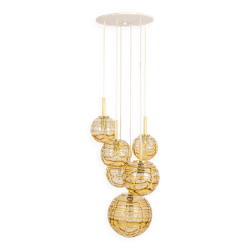 Grand cascading chandelier in Murano glass by Doria, Germany, 1970s.