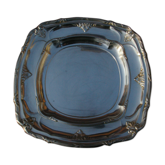 Dish on 4 feet in silver metal Louis XV style