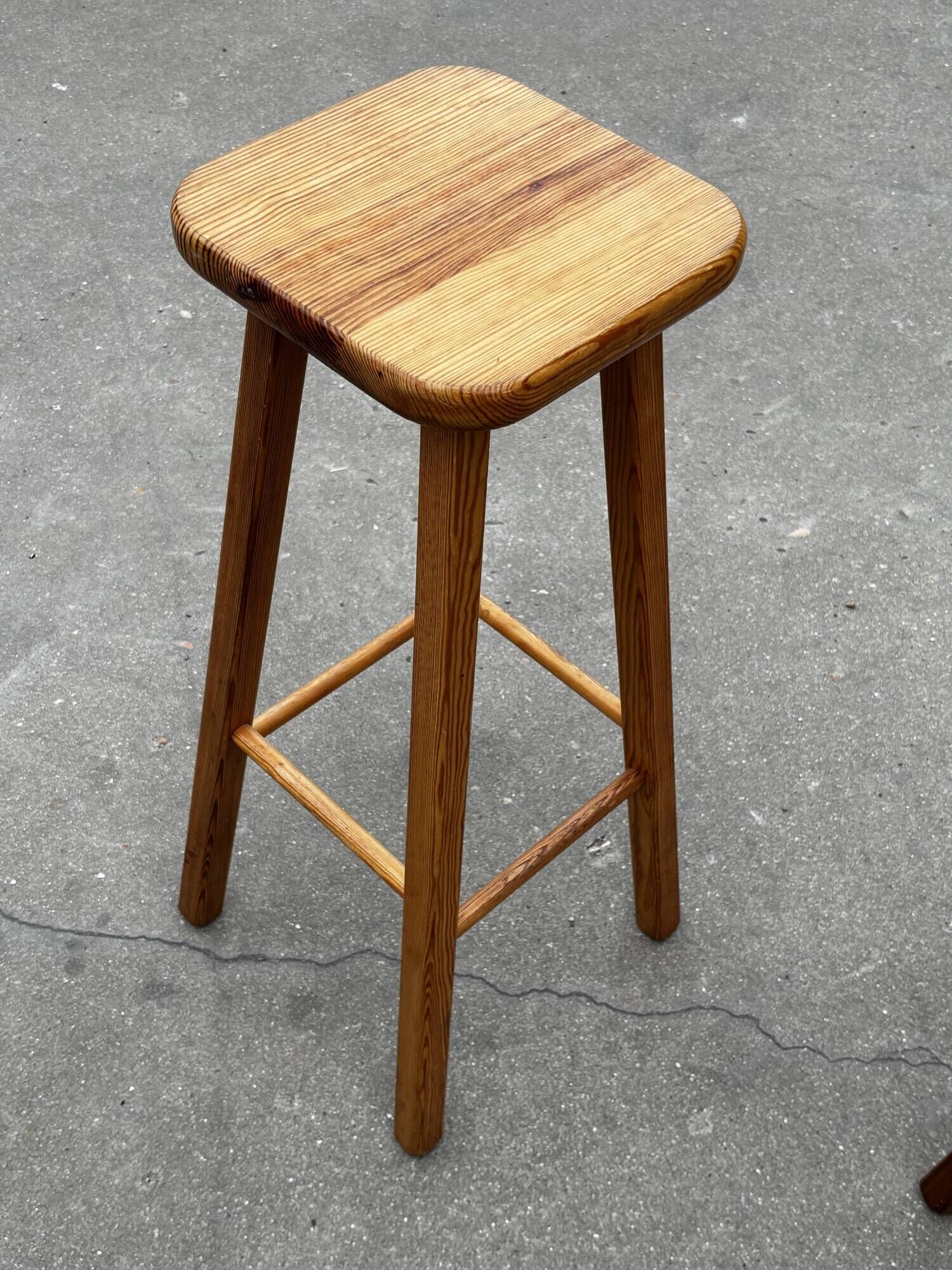 Vintage bar stool plant stool pinewood pinewood 1960s