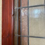 Portes de magasin fin XIXem, devanture de mercerie avec vitraux Art Nouveau