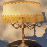 1960 neo-classical bubbly lampshade and fringed lampshade