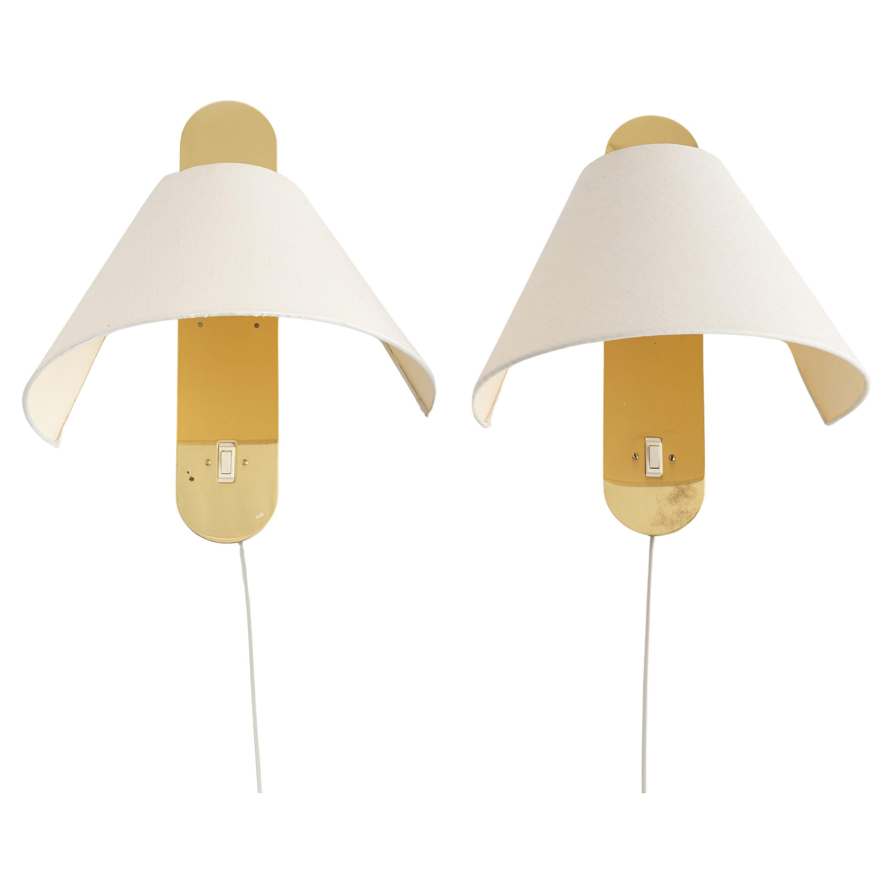 Unusual pair of wall sconces Bergboms, Sweden, 1960