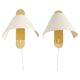 Unusual pair of wall sconces Bergboms, Sweden, 1960