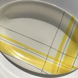 Plat ovale Salins Montréal  jaune carreaux