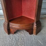 Authentic antique corner shelf unit in solid wood.
