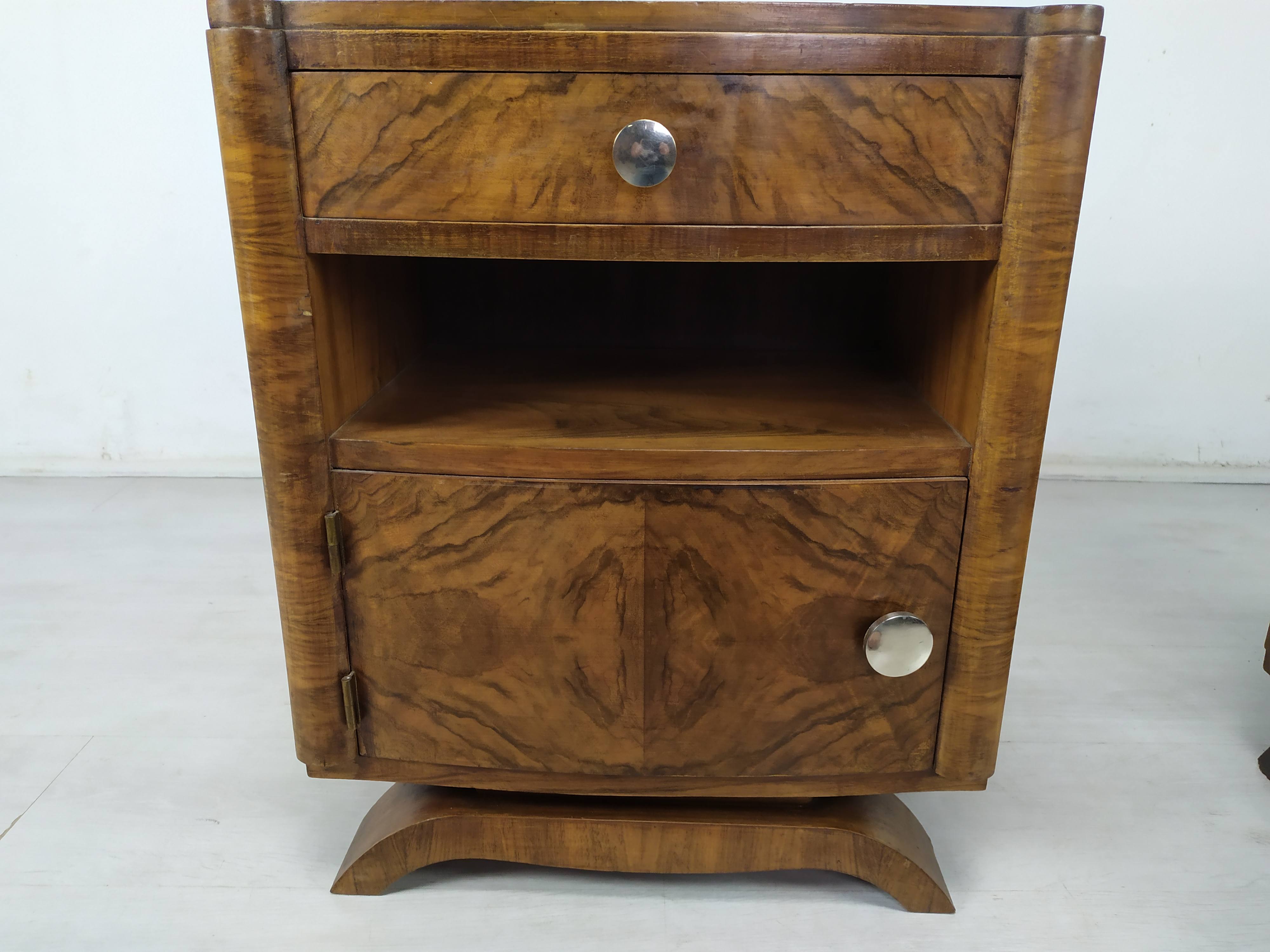 Pair of art deco bedside tables
