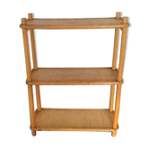 Étagère rotin et  osier des années 60