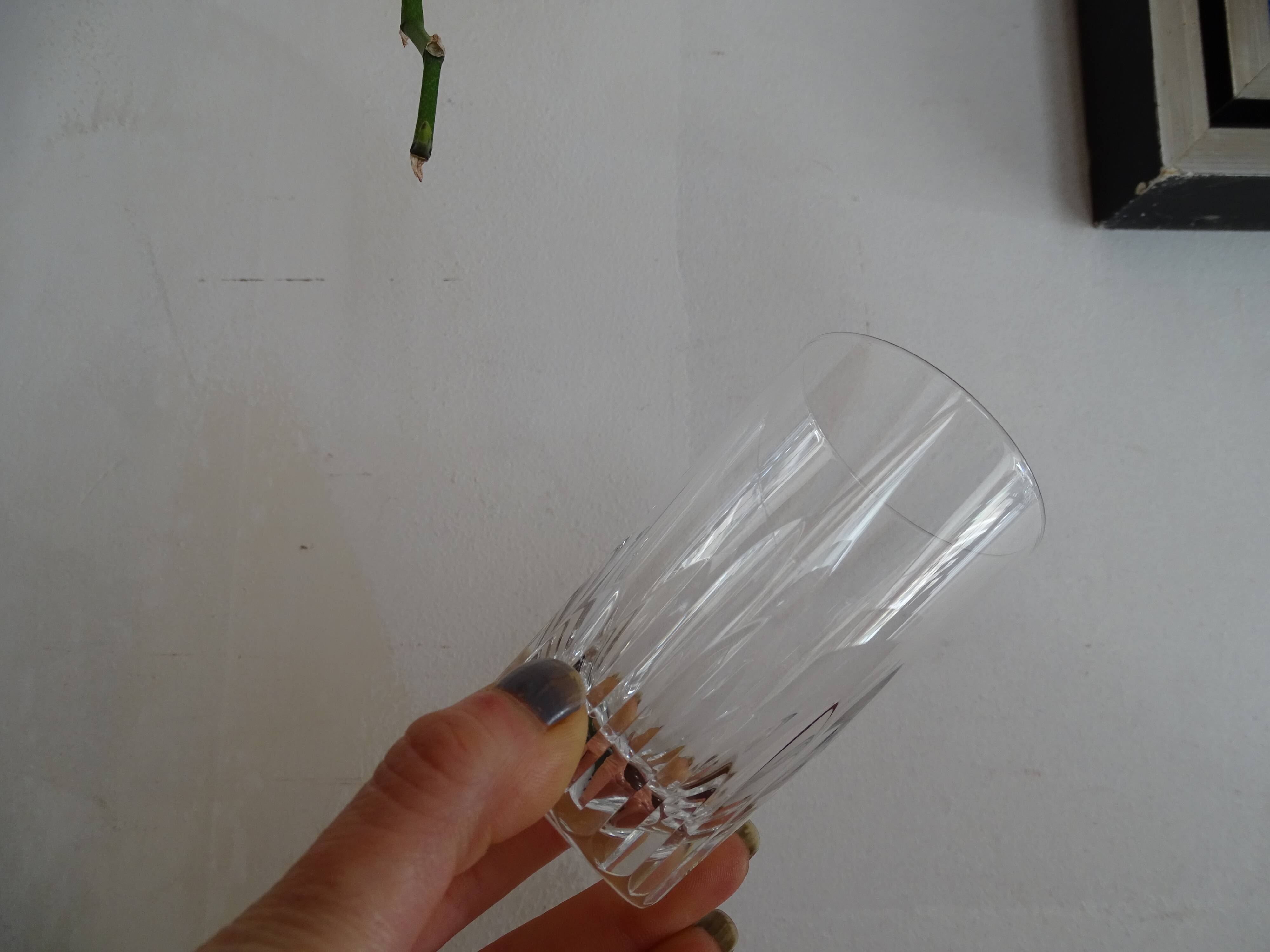 3 glass cut crystal Baccarat signed different