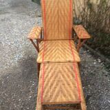 Vintage rattan long chair