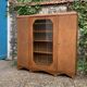 Art deco glass china cabinet in burr walnut 1930
