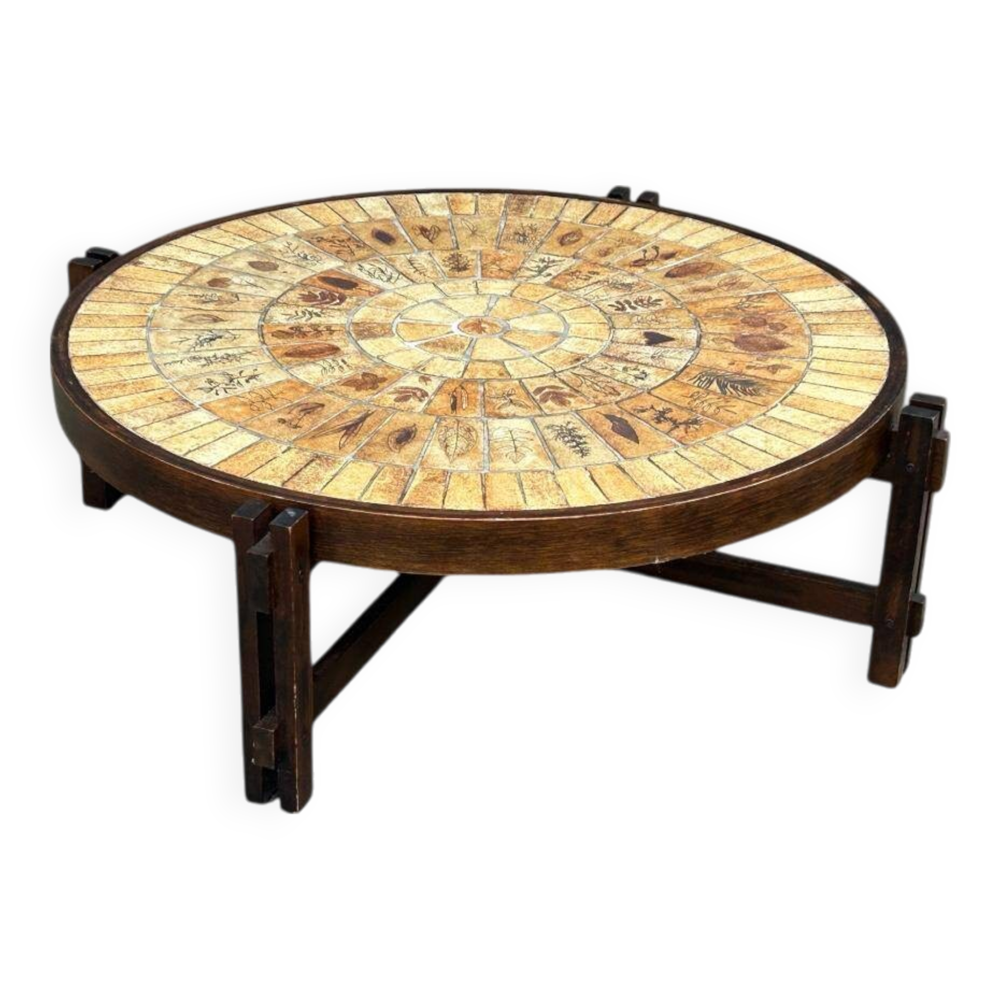 Circular Coffee Table “Les Herbiers” By Roger Capron - Ceramic 1960 Vallauris