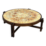 Circular Coffee Table “Les Herbiers” By Roger Capron - Ceramic 1960 Vallauris