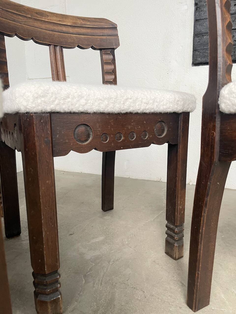 Set of 6 brutalist chairs from the 1940s