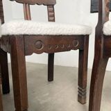 Set of 6 brutalist chairs from the 1940s