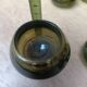 Bottle green glass candle holders