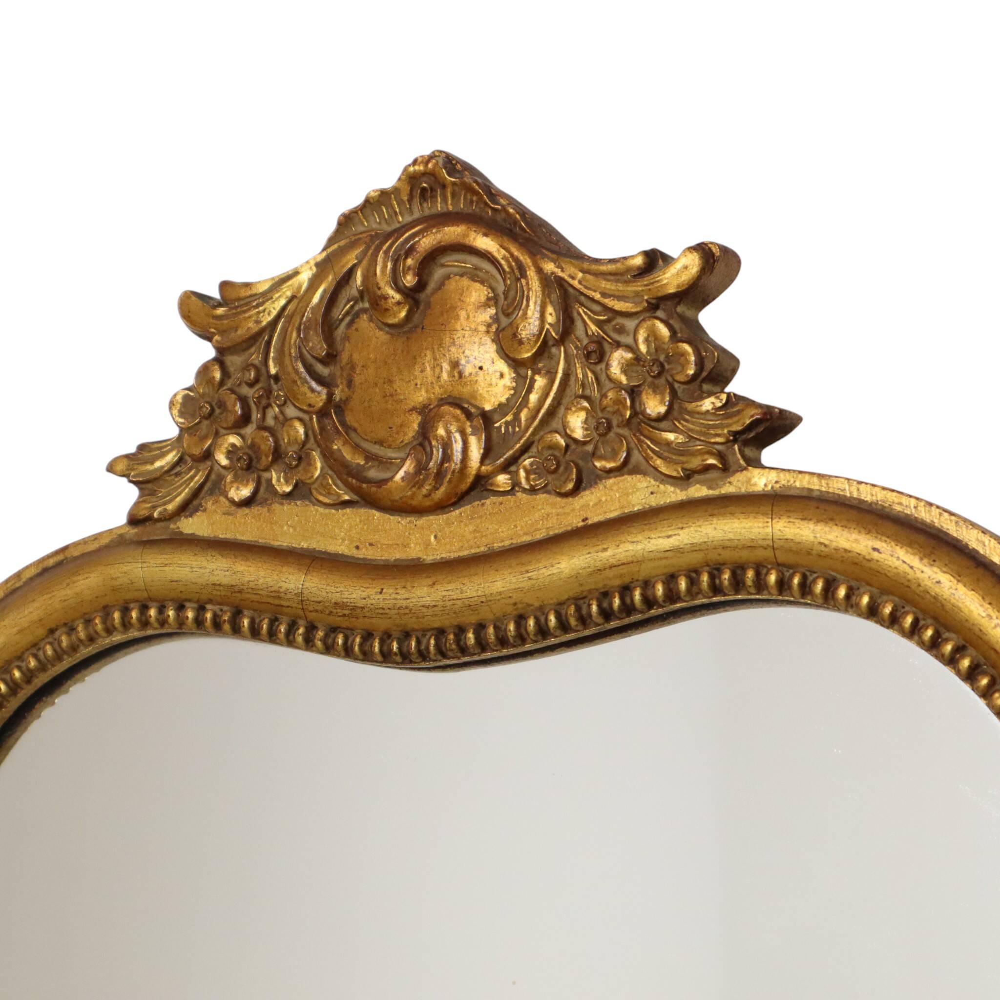 Miroir en bois de style baroque doré français classique 54 cm