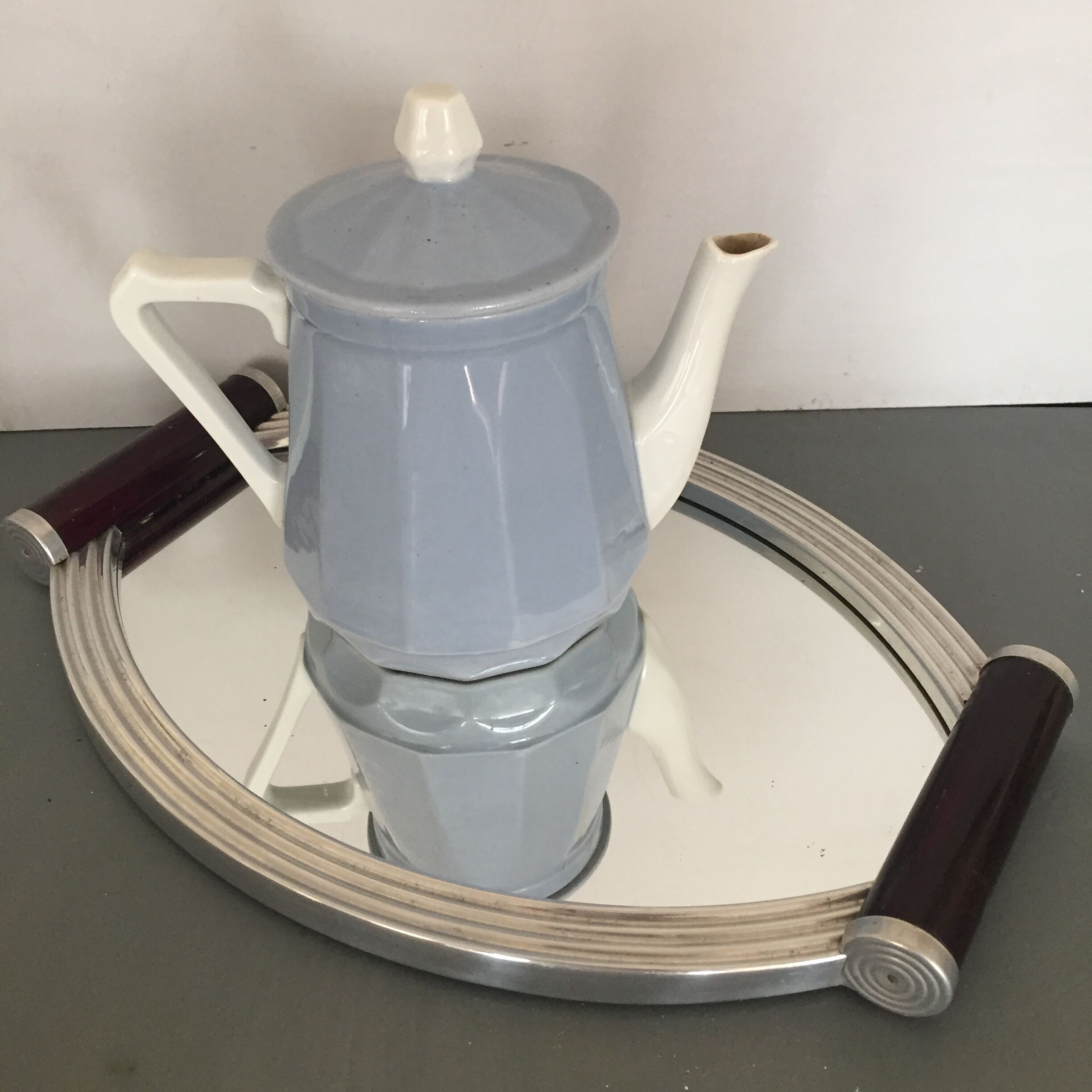 Coffee maker blue teapot 50s