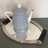 Cafetière théière bleue années 50