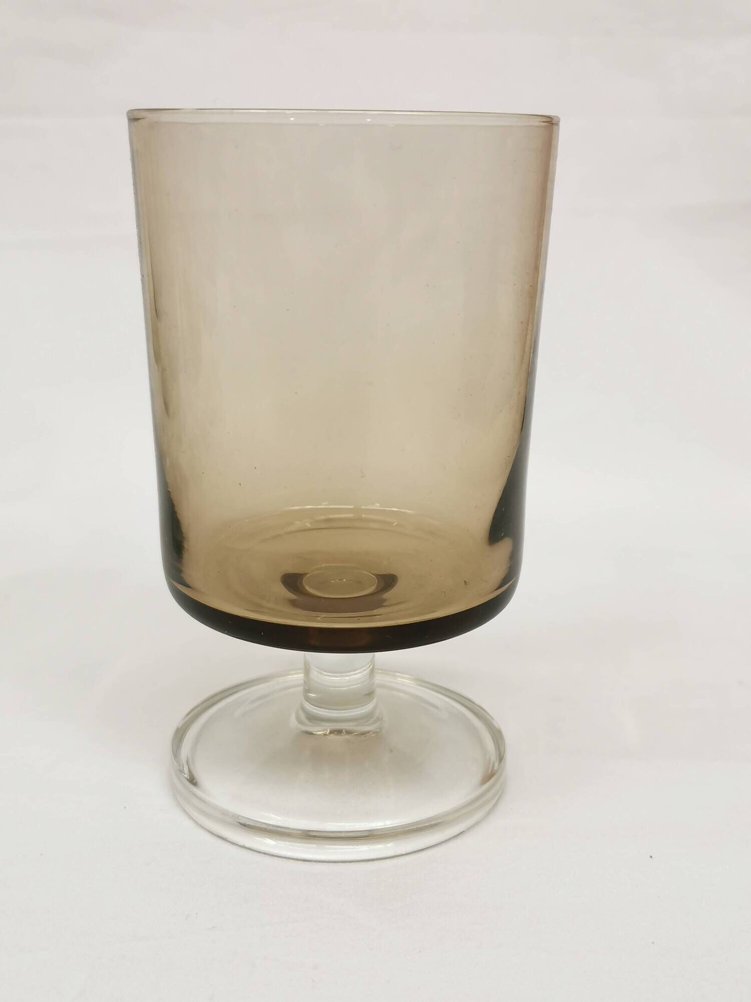Vintage 70s stemmed glasses, lot of 10 smoked Luminarc verrines