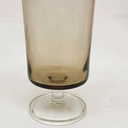 Vintage 70s stemmed glasses, lot of 10 smoked Luminarc verrines