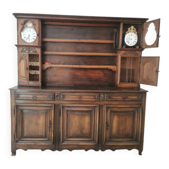 Bressan china cabinet with double clock