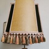 Large opaline and brass table lamp from the 60s