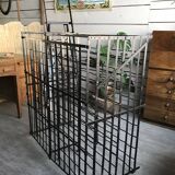 wine in metal cage wine cellar