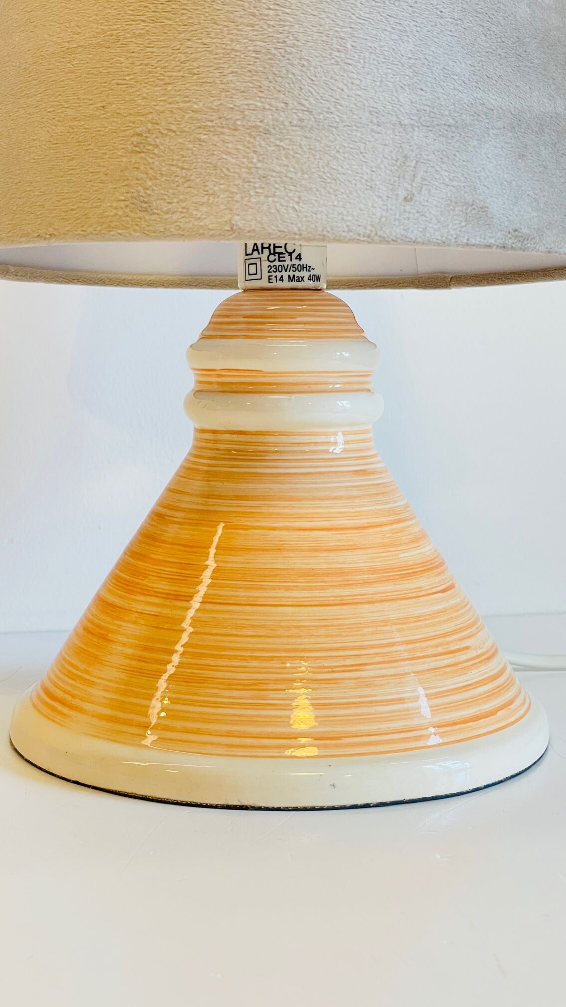 Geometric ceramic lamp by larec 80s