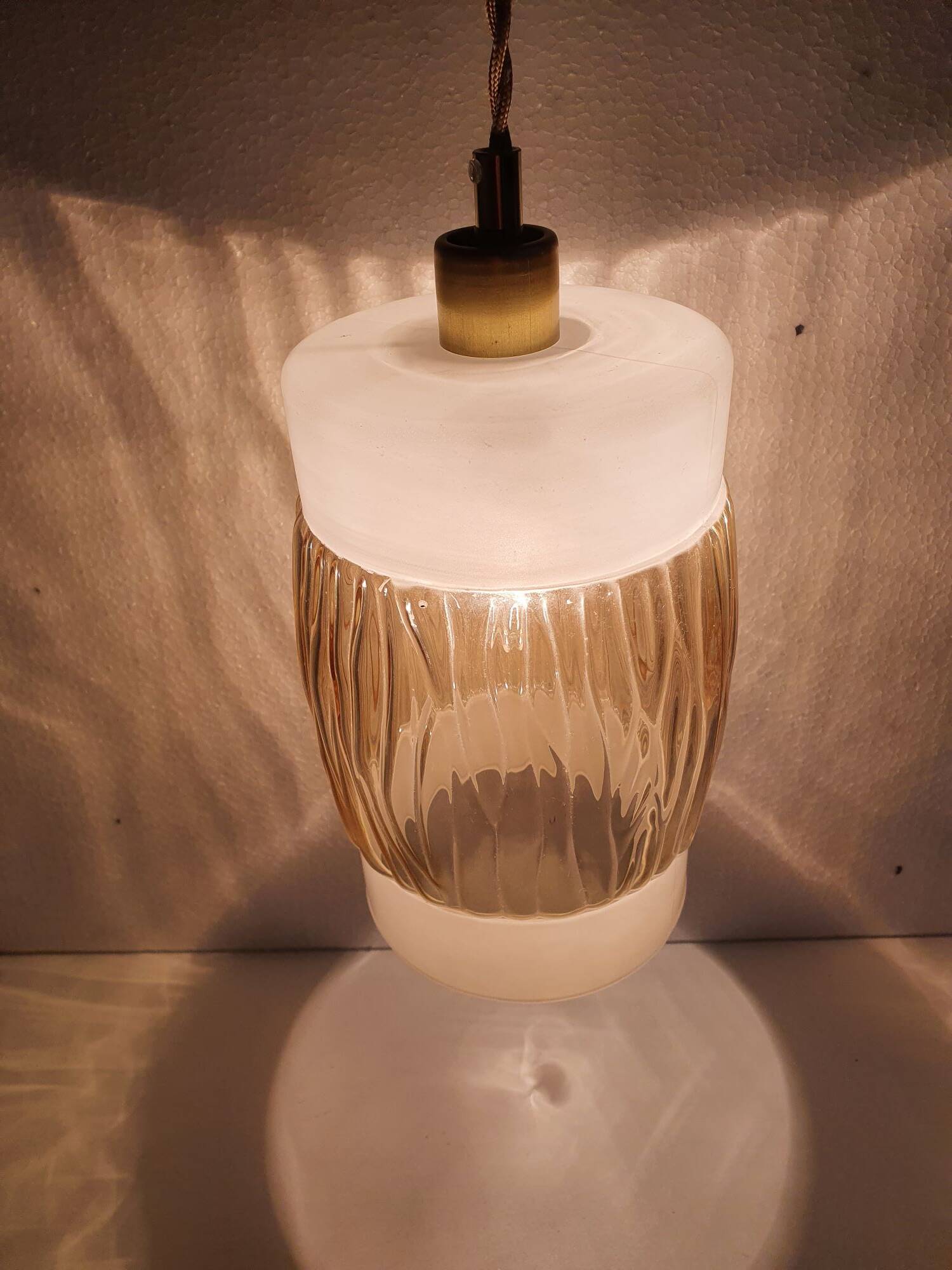 Vintage glass hanging lamp