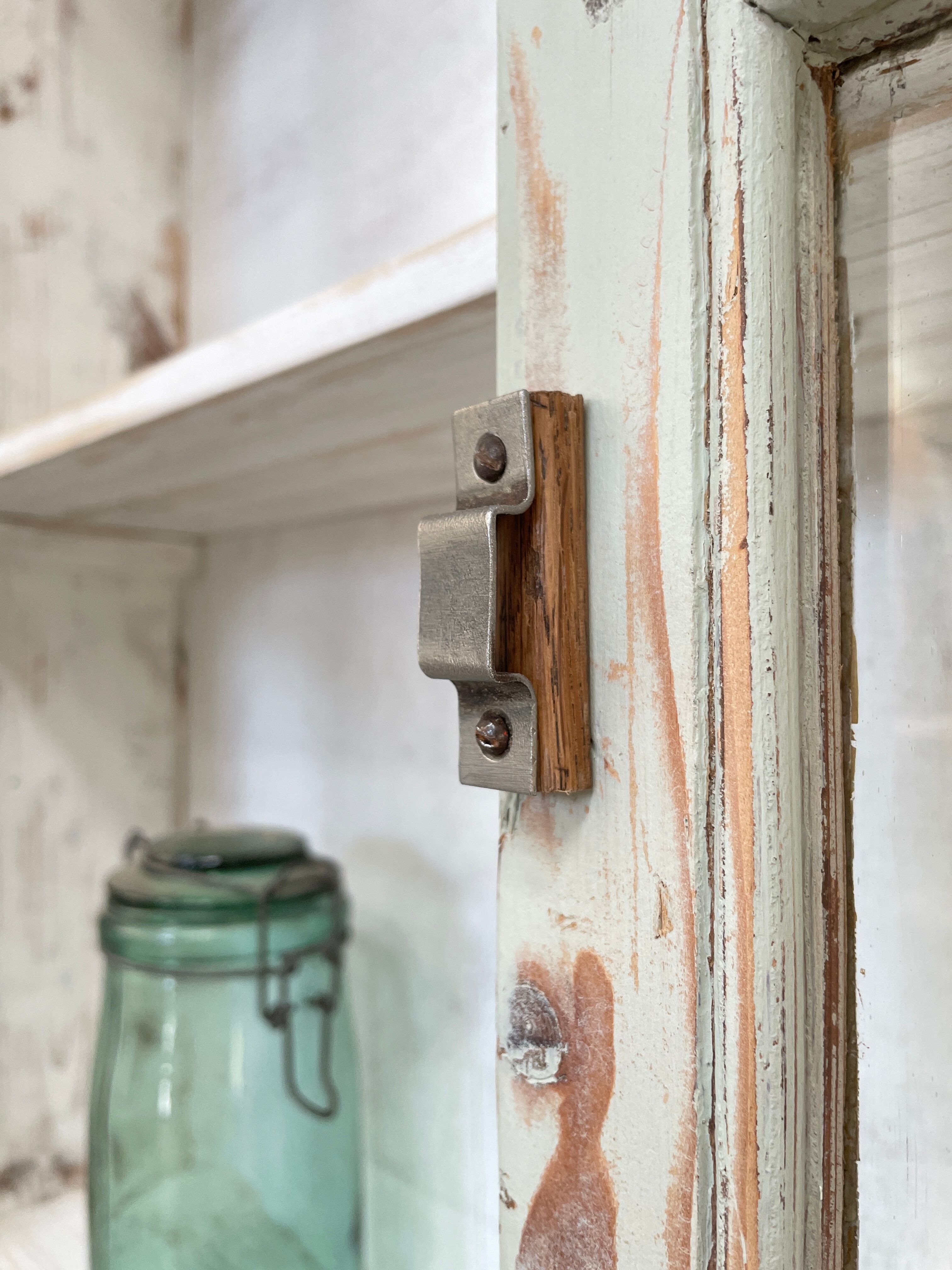 Furniture two body showcase, around 1900.