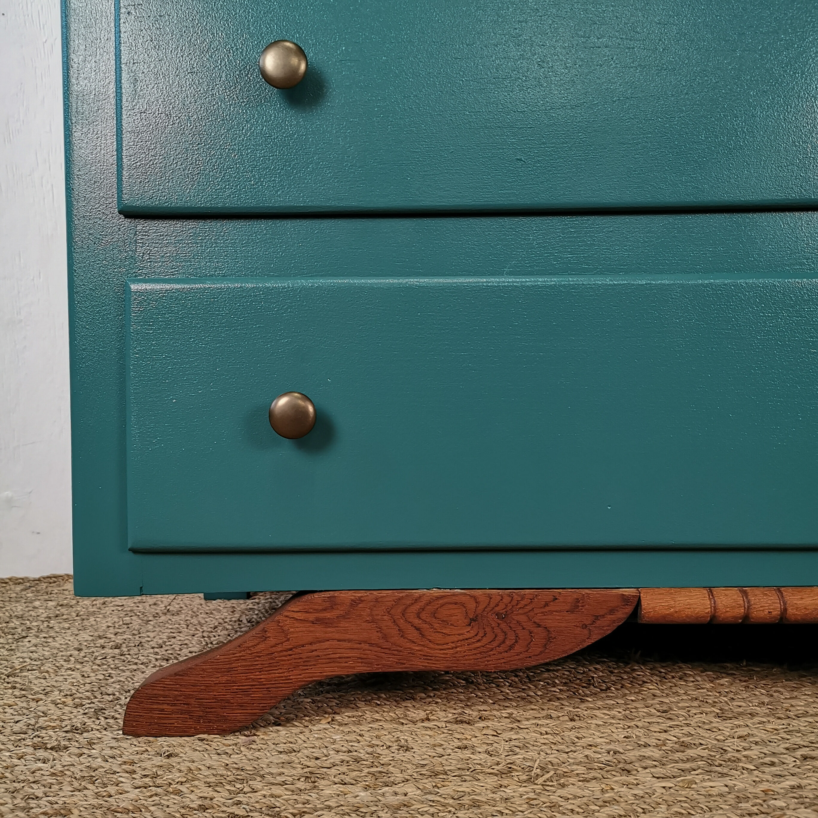 Art deco chest of drawers with mustache feet