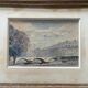 Watercolour painting early 20th century Paris Bridge Seine River signed J. M. Nicolle