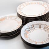 Set of 8 plates, 5 desserts and 3 hollow collection Maille de Niderviller