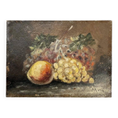 still life with grapes and peach
