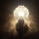 Vintage teak wall lamp from the 60s with chrome