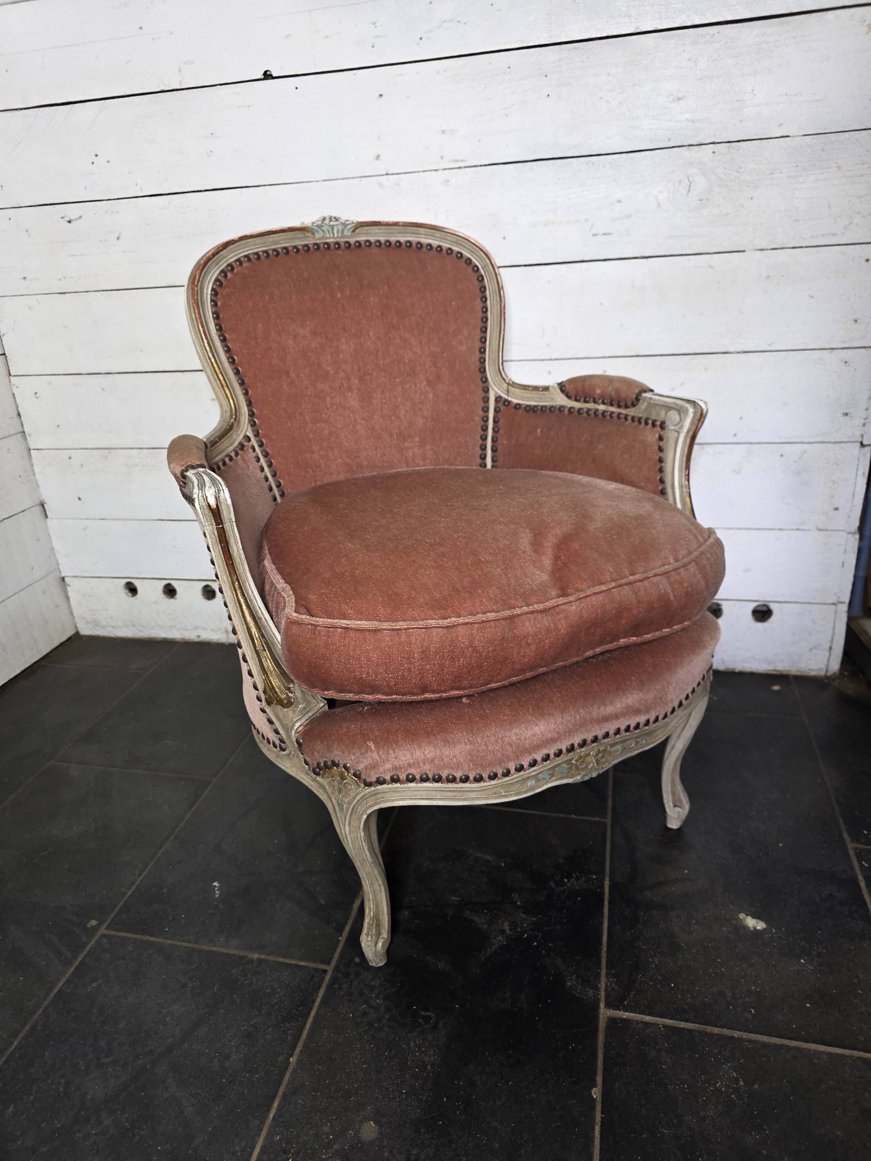 Louis XV style cabriolet armchair