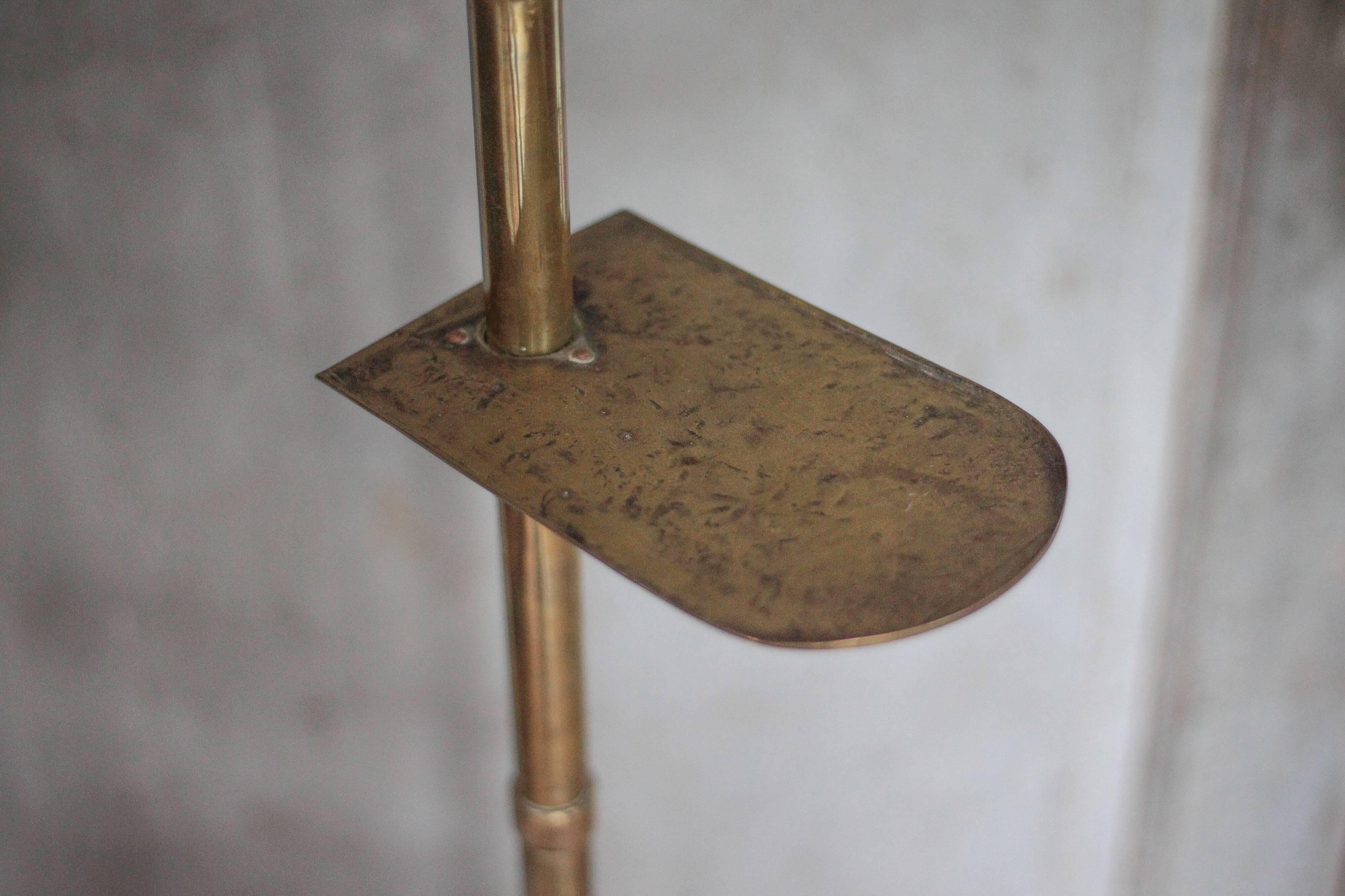 1930s brass floor lamp, reading lamp.
