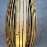 Living room lamp and rattan Italy 70s