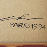 Paris Cafe 'Au Vieux Montmartre' - Oil on Canvas