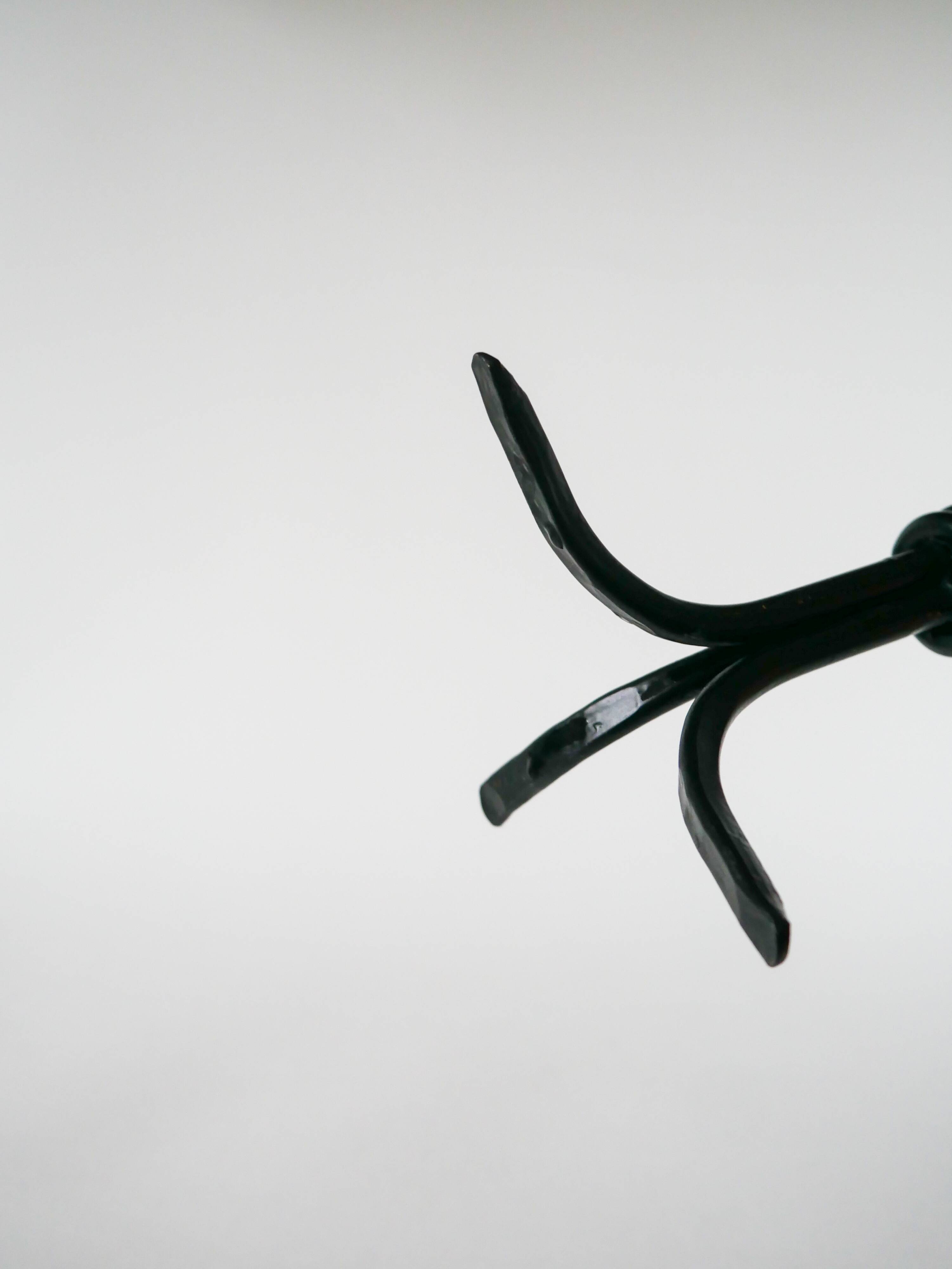 Wrought iron candle holder, Brutalist, 1970