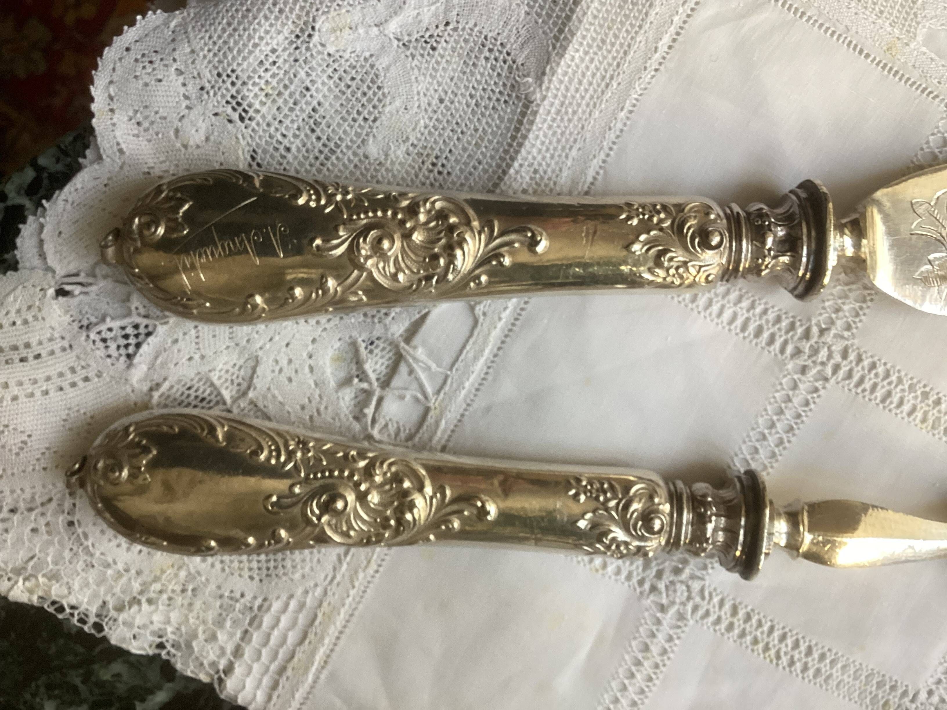 Silver fish cutlery 19th century