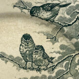 Service of old flat plates, Sarreguemines, birds,