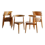 Ensemble de huit chaises de salle à manger danoises du milieu du siècle par Hans J. Wegner, années 1950